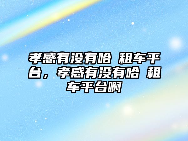 孝感有沒有哈啰租車平臺，孝感有沒有哈啰租車平臺啊
